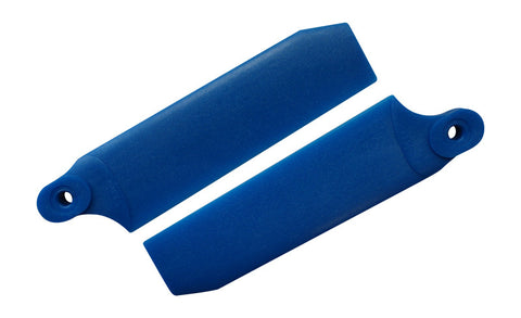 72.5mm W/ 5mm Root Pearl Blue Extreme Edition Tail Rotor Blades - 500 Size #4032