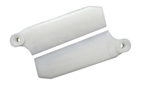 72.5mm W/ 5mm Root Pearl White Extreme Edition Tail Rotor Blades - 500 Size #4033